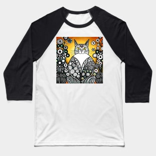 Cat Design Baseball T-Shirt